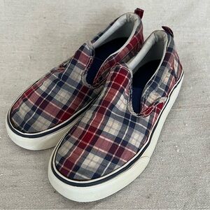 Old Navy Plaid Slip On Shoes Sneakers Kids Size 12